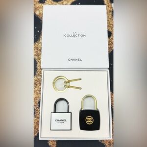 CHANEL GWP Black and Gold Lock & Key Accessory Set